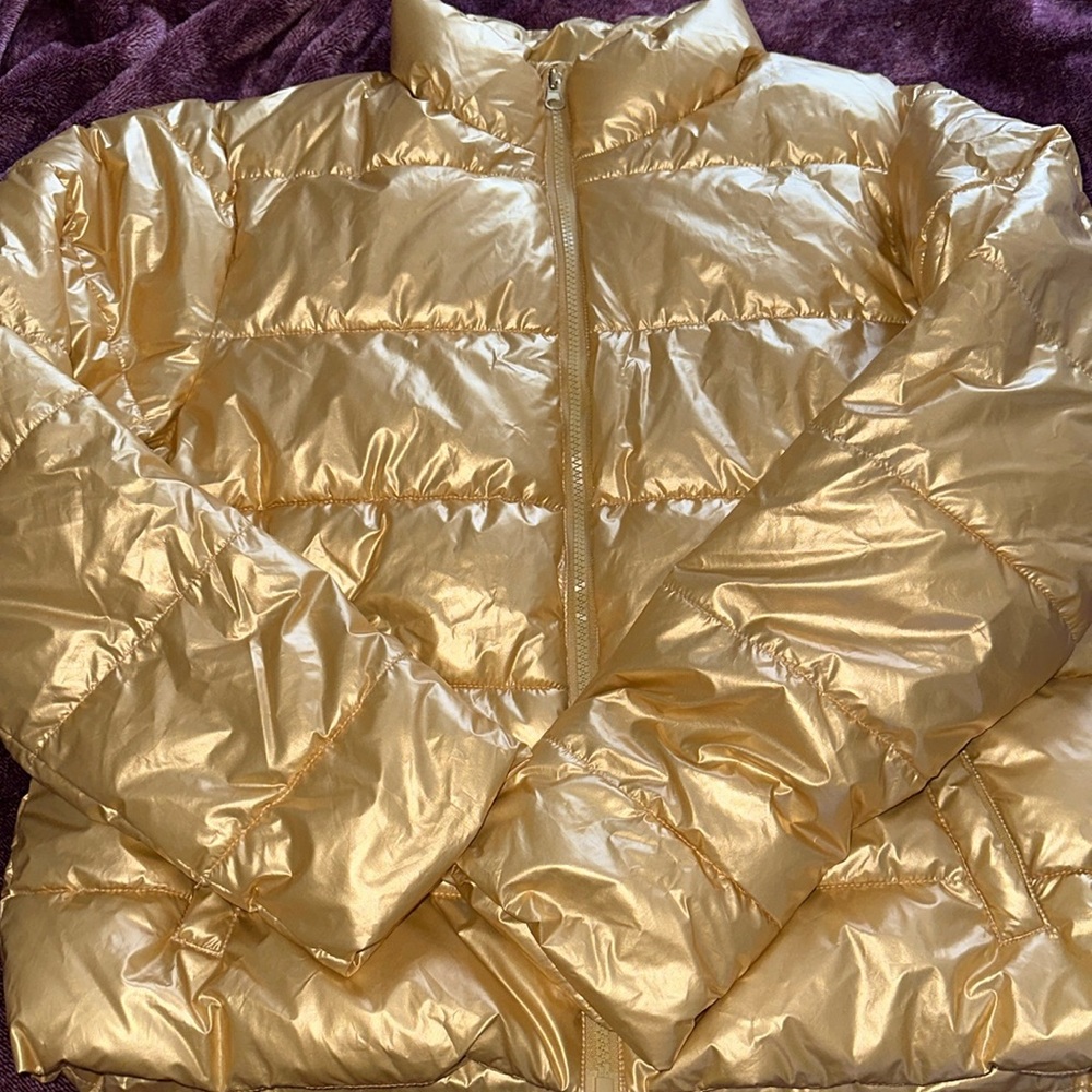 Gold puffer jacket